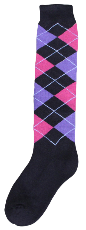 Riding sock RE d.grey/pink/lila 43-46