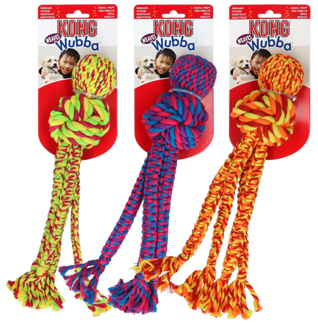 KONG Wubba Weaves with Rope Assorti L