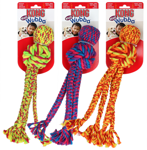 KONG Wubba Weaves with Rope Assorti L