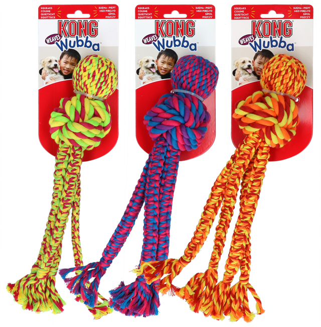 KONG Wubba Weaves with Rope Assorti L
