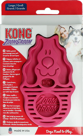 KONG ZoomGroom Rassberry Large