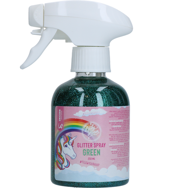 Lucky Horse Unicorn Glitter Spray Green