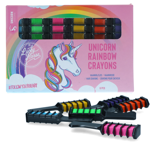 Lucky Horse Unicorn Rainbow Coloured Chalk