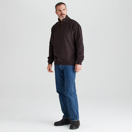 Ridgeline Men's Brancaster 1/4 Zip Top – Deep Bark