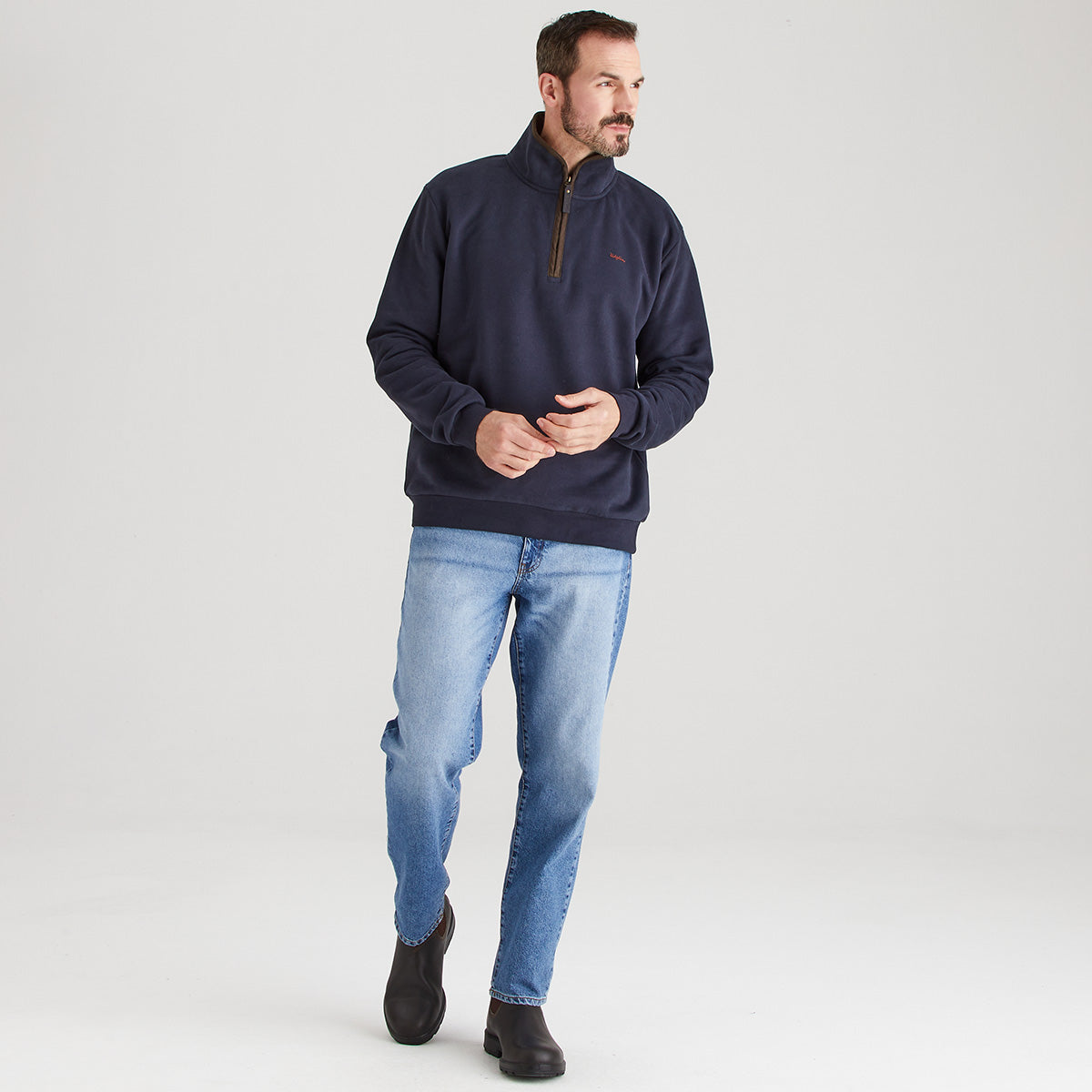 Ridgeline Men's Brancaster 1/4 Zip Top – Navy