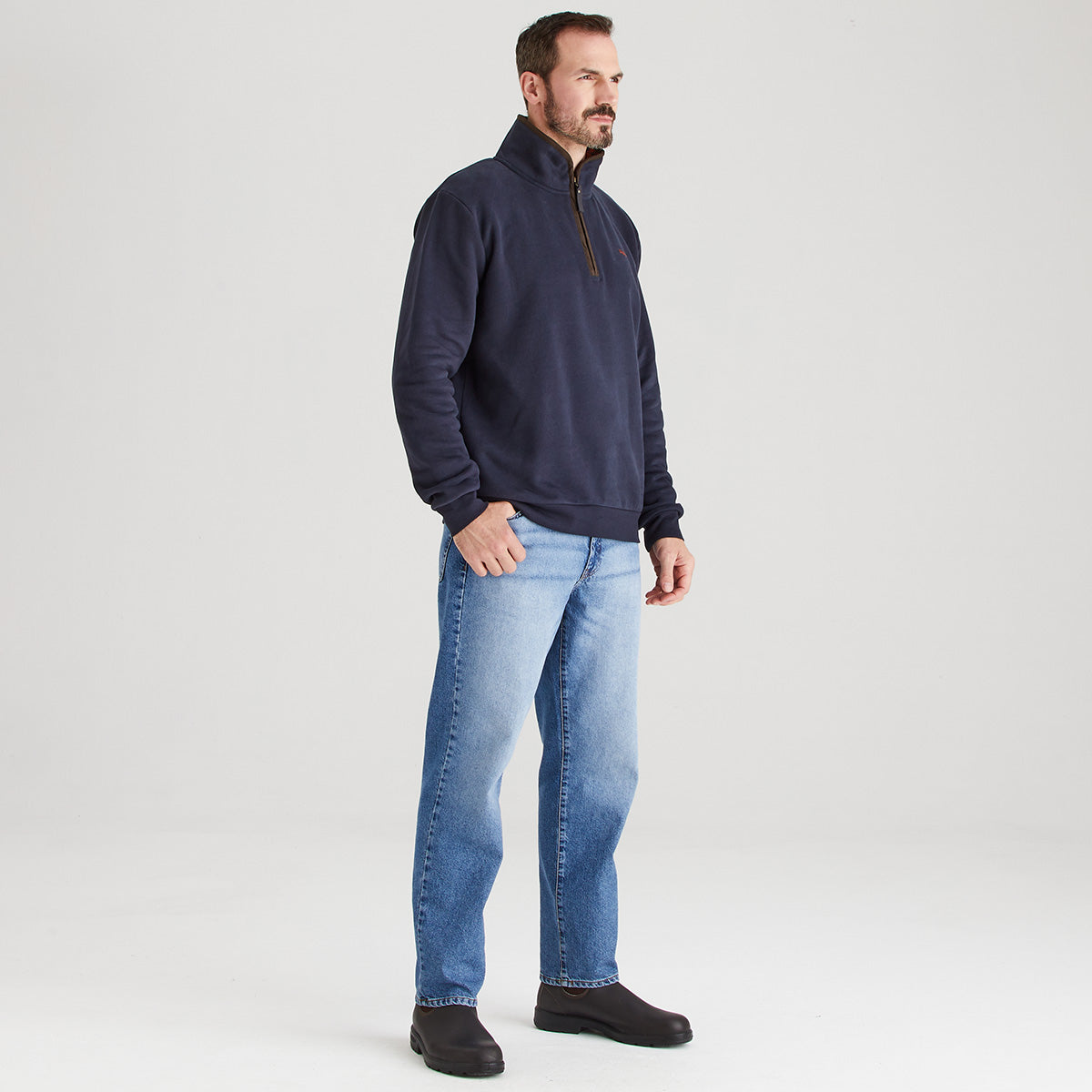 Ridgeline Men's Brancaster 1/4 Zip Top – Navy