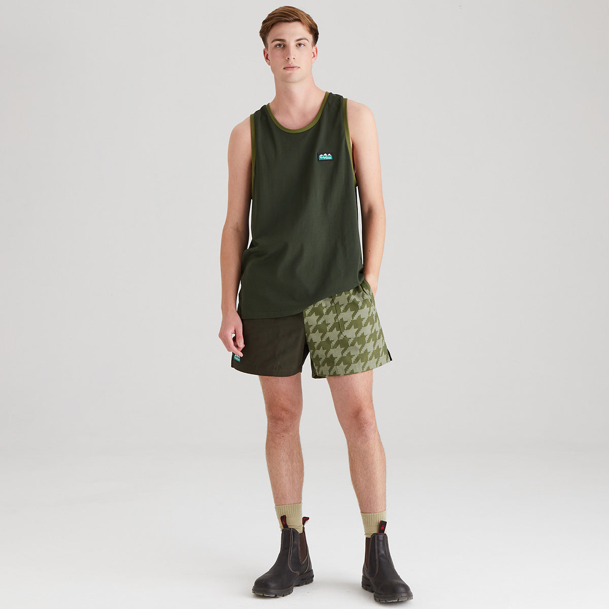 Ridgeline Men's Signature Singlet Top – Deep Forest