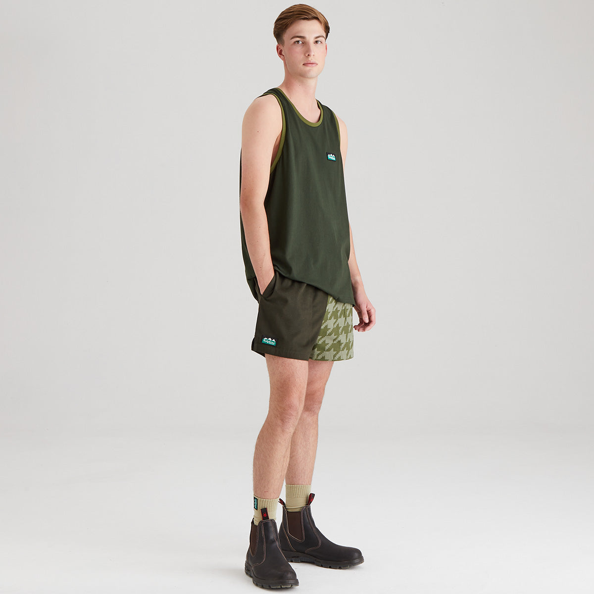 Ridgeline Men's Signature Singlet Top – Deep Forest