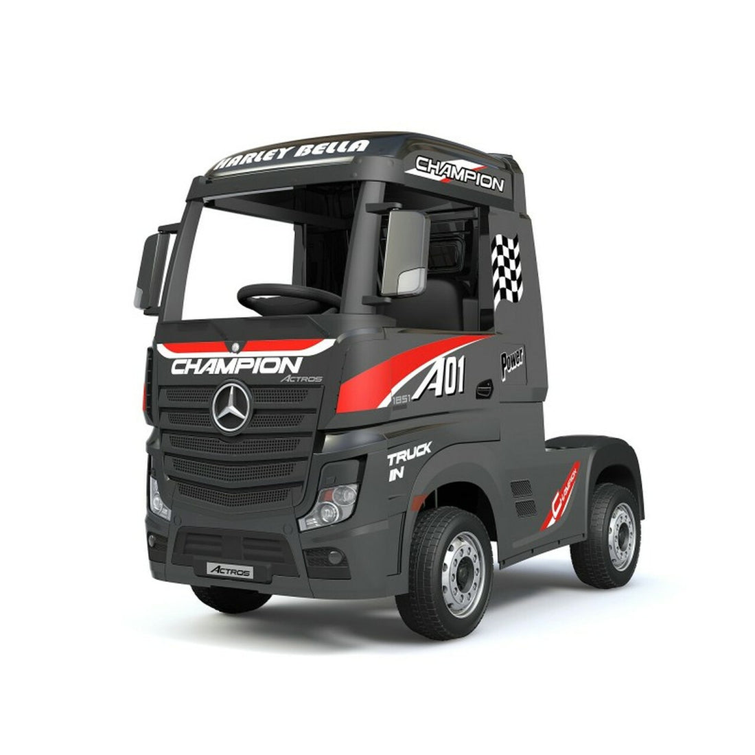 Licensed Mercedes Benz Actros Black 24V Electric Ride On Truck
