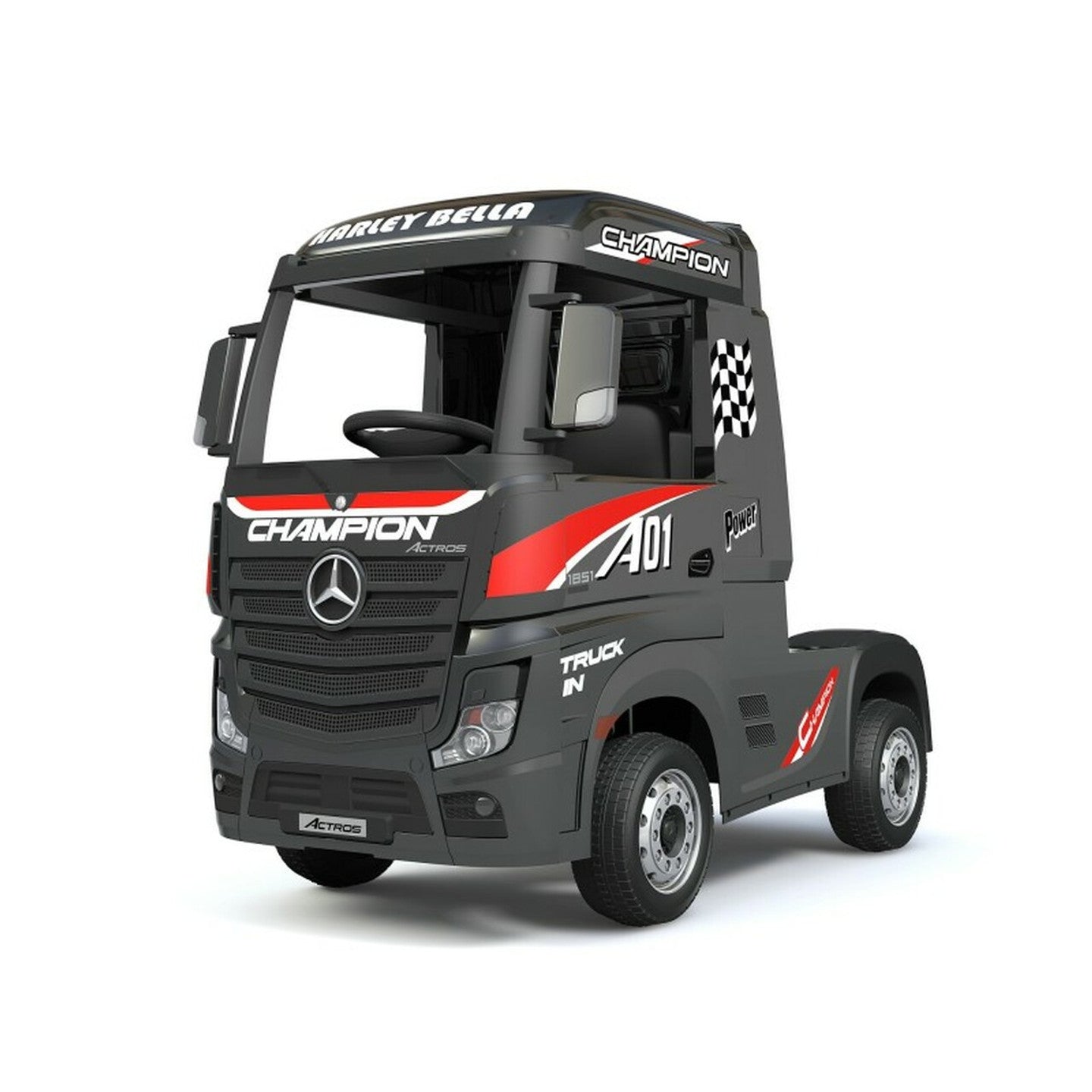 Licensed Mercedes Benz Actros Black 24V Electric Ride On Truck