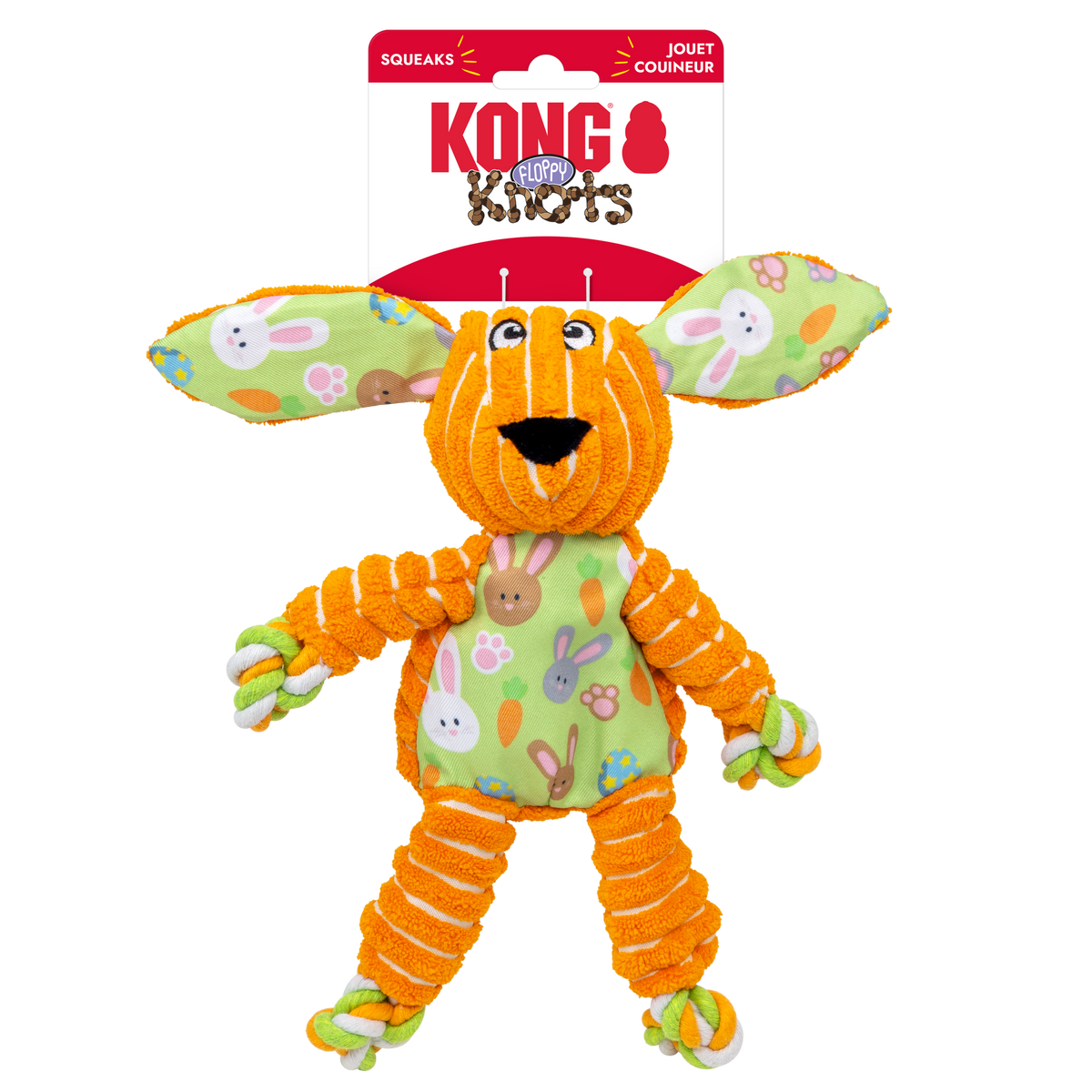 KONG Floppy Knots Orange Bunny