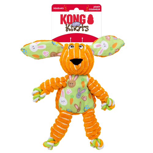 KONG Floppy Knots Orange Bunny