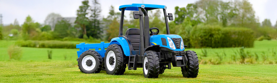 Pre-Order: New Holland 24V Electric Blue Tractor and Trailer (Trailer Included)