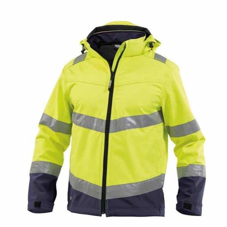 DASSYÂ® MALAGA HIGH VISIBILITY SOFTSHELL JACKET - Fluo Yellow / Navy