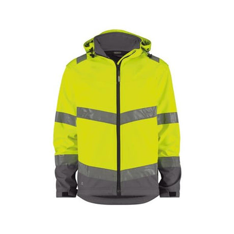 DASSYÂ® MALAGA HIGH VISIBILITY SOFTSHELL JACKET - Fluo Yellow / Cement Grey