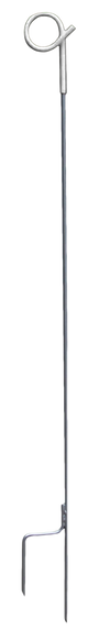 Pigtail post  round 110cm steel post+green pigtail insulator