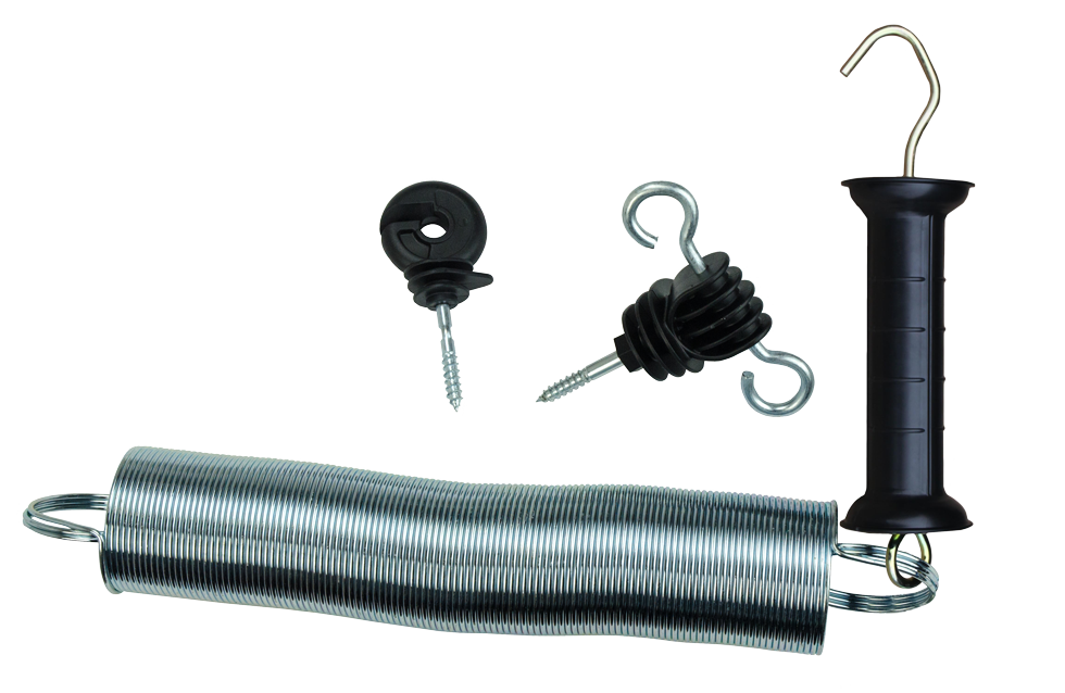 Gate Handle-Set with hooks and spring, 5 cm