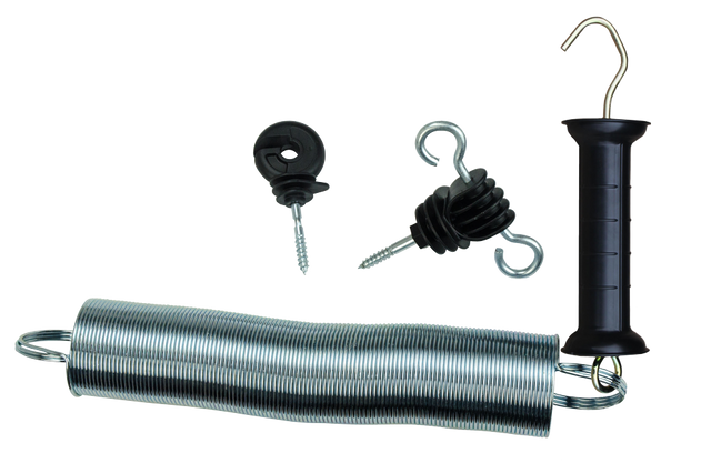 Gate Handle-Set with hooks and spring, 5 cm