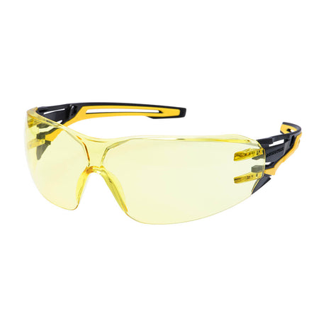 Portwest PR01 Anthracite Wraparound Safety Glasses Amber