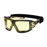 Portwest PR02 Anthracite Wraparound Plus Safety Glasses Amber