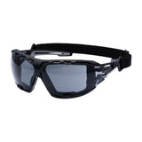 Portwest PR02 Anthracite Wraparound Plus Safety Glasses Smoke