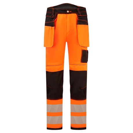 Portwest PW306 PW3 Hi-Vis Stretch Holster Pocket Trousers Orange/Black