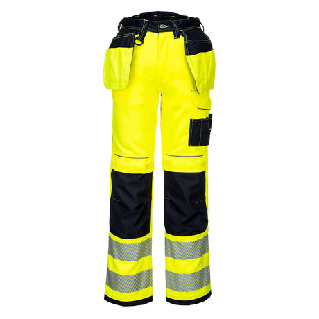Portwest PW306 PW3 Hi-Vis Stretch Holster Pocket Trousers Yellow/Black