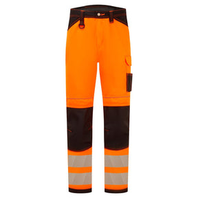 Portwest PW340 PW3 Hi-Vis Work Trousers Orange/Black