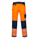 Portwest PW340 PW3 Hi-Vis Work Trousers Orange/Navy