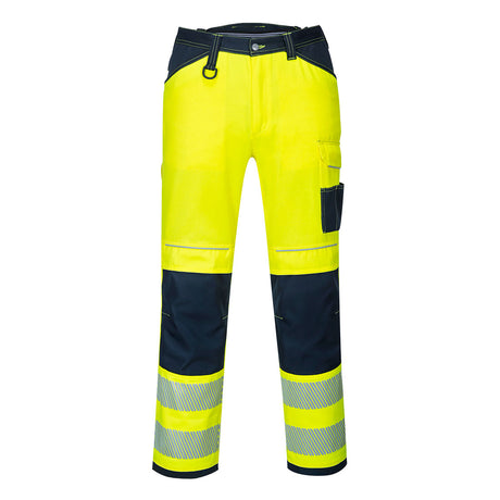 Portwest PW340 PW3 Hi-Vis Work Trousers Yellow/Navy