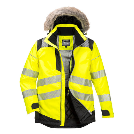 Portwest PW369 PW3 Hi-Vis Winter Parka Jacket Yellow/Black