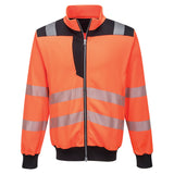Portwest PW370 PW3 Hi-Vis Zip Sweatshirt Orange/Black