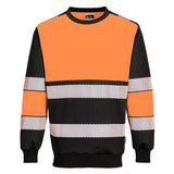 Portwest PW376 PW3 Hi-Vis Class 1 Sweatshirt Orange/Black