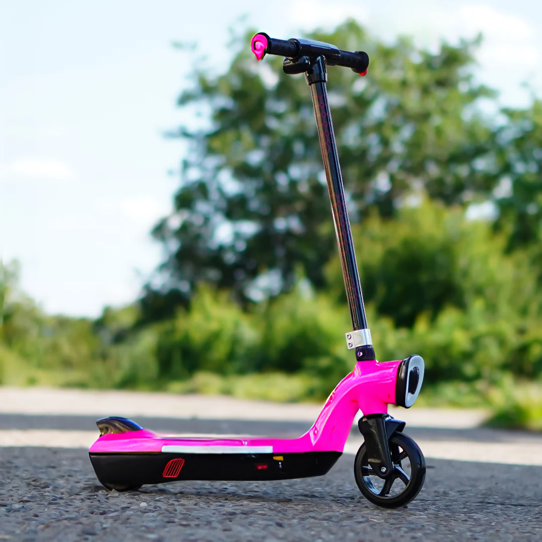 Prizm Kids 12V Electric Scooter with Flashlights and Headlight (Pink)