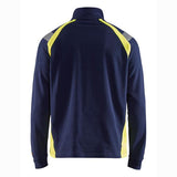 343211588933 Sweatshirt with Half Zip, Dark Navy /Hi-Vis Yellow