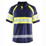 333810518933 Hi-Vis Polo Shirt, Navy Blue/Yellow
