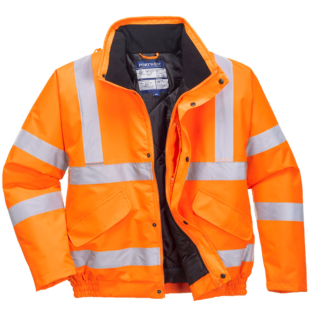 Portwest RT32 Hi-Vis Winter Bomber Jacket Orange