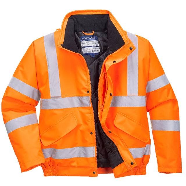 Portwest RT32 Hi-Vis Winter Bomber Jacket Orange