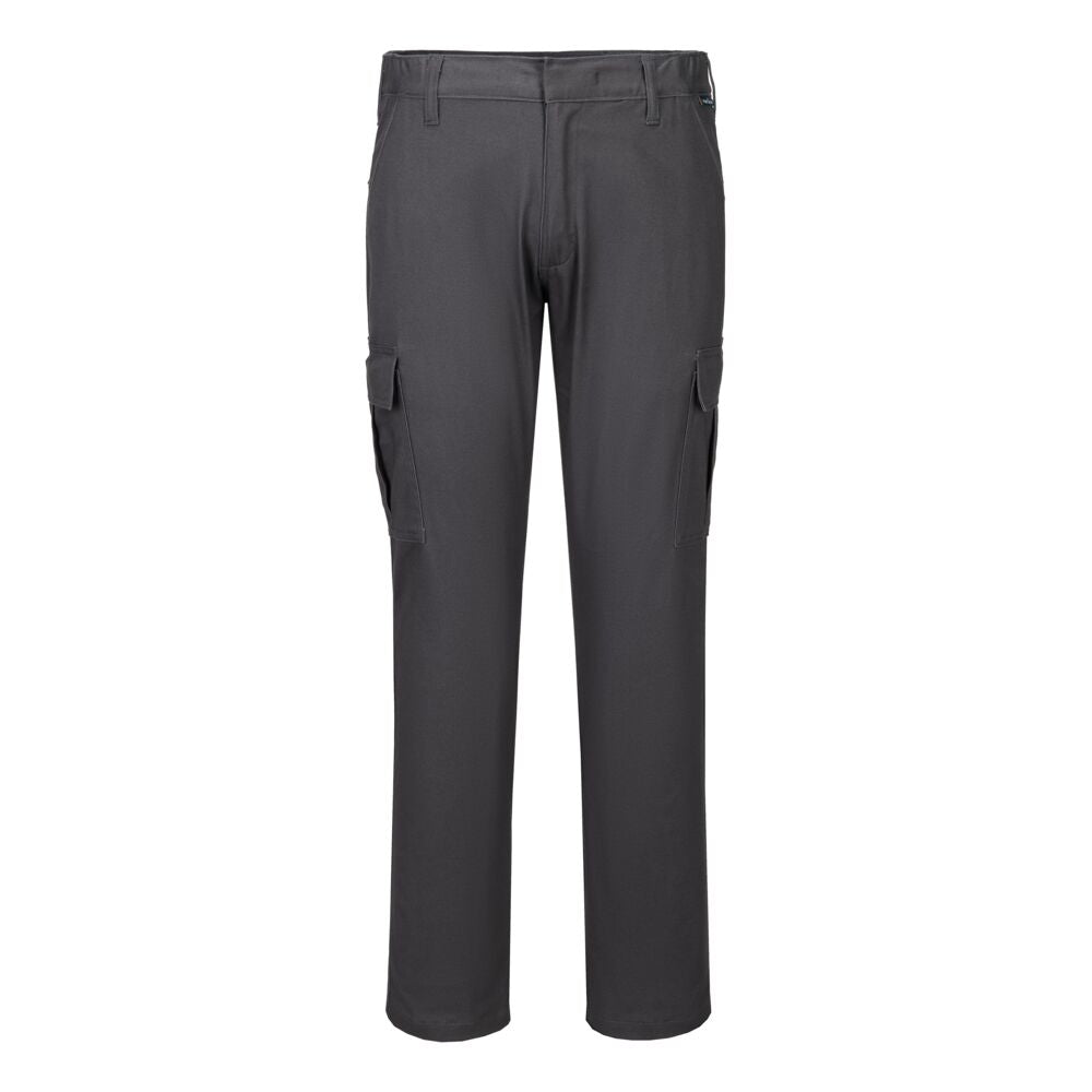 Portwest S231 Stretch Slim Fit Combat Trousers Metal Grey