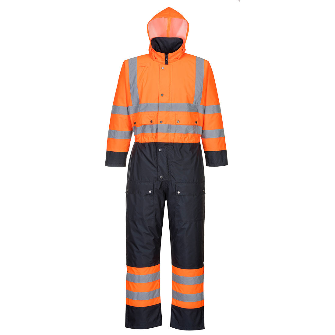 Portwest S485 Hi-Vis Contrast Winter Coverall Orange/Navy