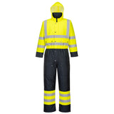 Portwest S485 Hi-Vis Contrast Winter Coverall Yellow/Navy