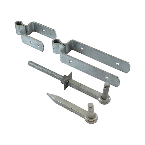 Timco Fieldgate Hinge Set - Double Strap Galvanised