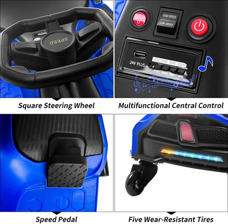 Drift Rider 360 24V Electric Go Kart Blue