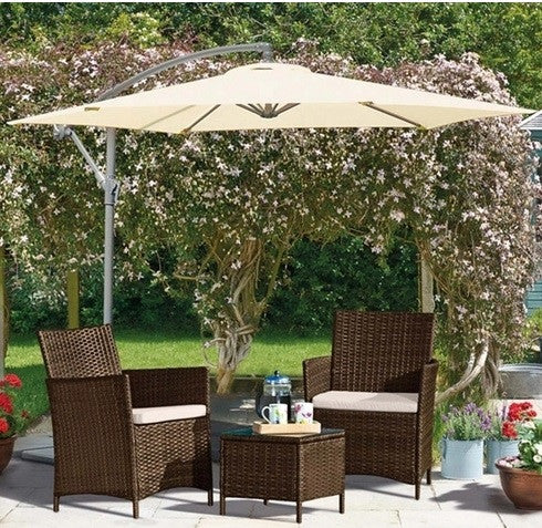 Siena 3 Piece Rattan Bistro Set (Brown)