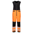 Portwest T150 PW3 Hi-Vis Rain Salopettes (3L) Orange/Black