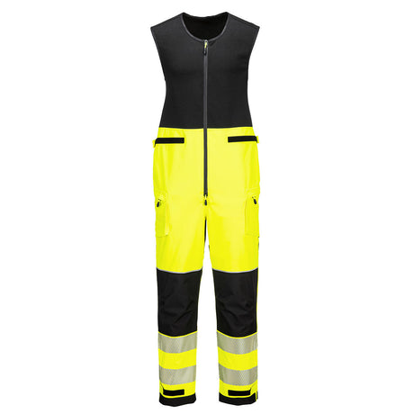 Portwest T150 PW3 Hi-Vis Rain Salopettes (3L) Yellow/Black