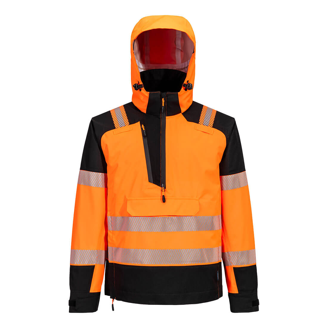 Portwest T161 PW3 Hi-Vis Overhead Rain Jacket (3L) Orange/Black