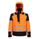 Portwest T161 PW3 Hi-Vis Overhead Rain Jacket (3L) Orange/Black
