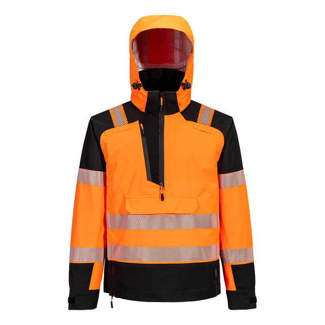 Portwest T161 PW3 Hi-Vis Overhead Rain Jacket (3L) Orange/Black