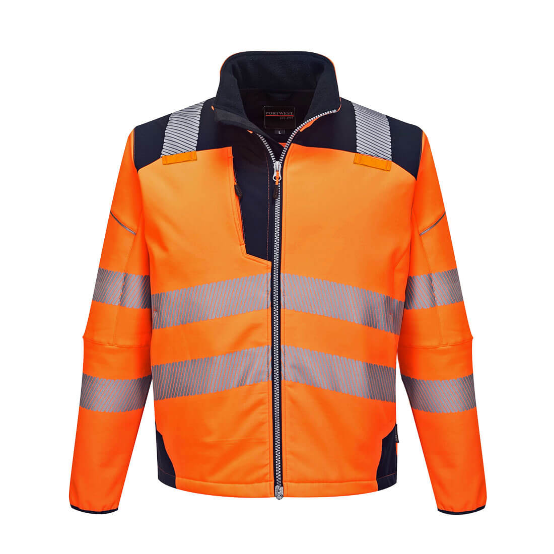 Portwest T402 PW3 Hi-Vis Softshell (3L) Orange/Navy